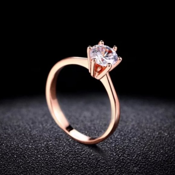 *NEW 18K Rose Gold 1CT Solitaire Diamond Ring - Picture 4 of 7